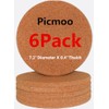 Picmoo Cork tripod circular cork heat pad 6-piece set of