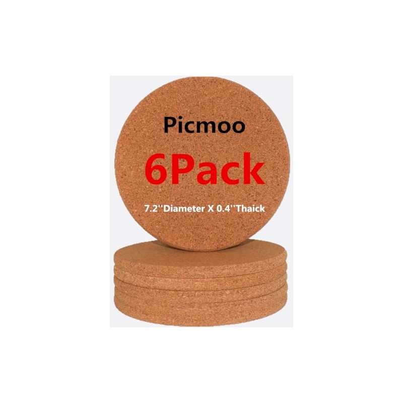 Picmoo Cork tripod circular cork heat pad 6-piece set of