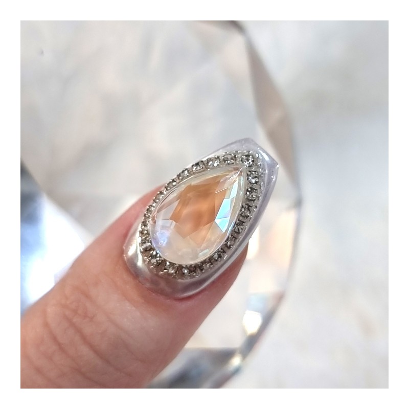 [Special limited edition‼️]Silver white ice full stone handmade nail tip