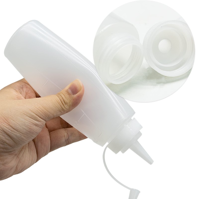 SZXMDKH 8oz Food Grade Reusable Plastic Squeeze Condiment Bottles with