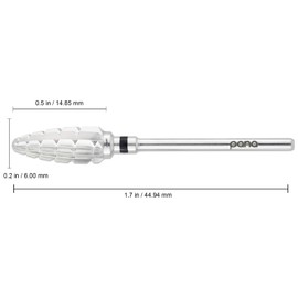 PANA Professional 3/32" Shank Size - Large Cone Silver Carbide Bit Extra Coarse Grit (Grit: XC) - Nail Drill Bit for Dremel Machine