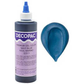 DECOPAC Premium Gel Food Color, Edible Coloring For Use with Buttercream or Whipped Icing, Fondant & Piping Gel, Highly Concentrated Gel, 8oz - Navy Blue