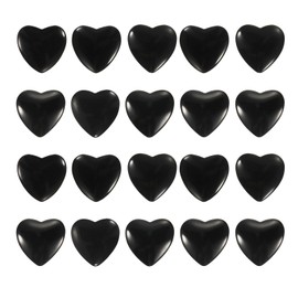 PATIKIL PATIKIL Heart Crystals Stone, 20 Pcs Natural Crystal Polished Love Gemstone Rose Quartz Pocket Bulk Set Balancing Meditation Gifts for Mother Women Birthday, Colorful Black