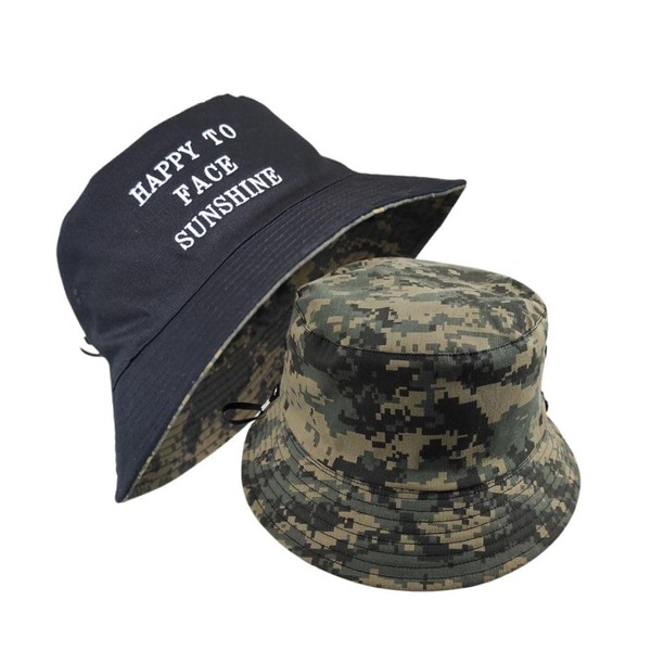 YMSTco Camouflage Bucket Hat, Reversible Unisex, Large Size, Sun Protection,
