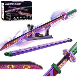 Demon Slayer Swords Building Set, 40in Kamado Tanjiro Sword Building Block with Scabbard and Stand, Anime Sword Toy Building Set Katana Demon Slayer Gift Toys for Ages 8-13, 759 Pcs - Style: kokushibo
