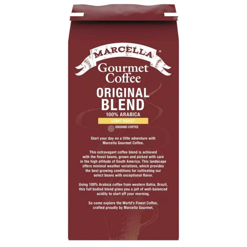 Marcella Original Blend 100% Arabica Gourmet Ground Coffee Light Roast