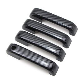 Dreamseek Door Handle Cover for Ford F-150 F150 4DR 2015 2016 2017 2018 2019 2020 Exterior Carbon Fiber Pattern Trim Decoration Protector (w/o Smart Keyhole)