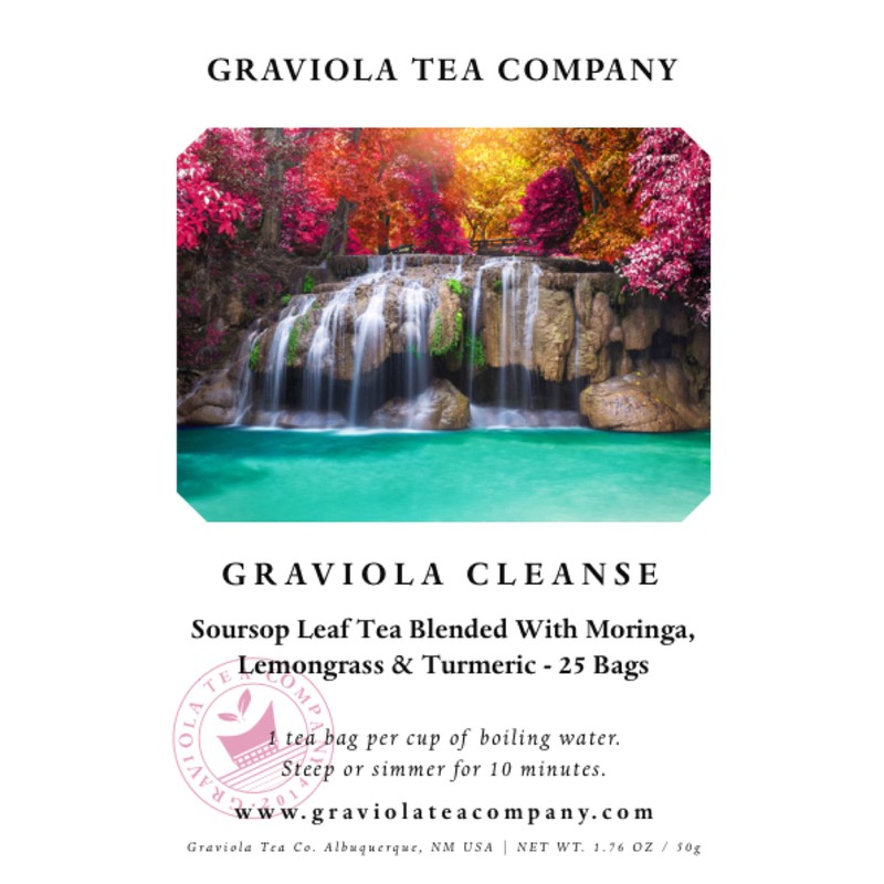 Graviola Cleanse - Soursop Leaf Tea Blended With Moringa, Lemongrass