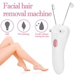 Ladies Facial Hair Remover Electric Women's Beauty Epilator, Cordless Electric Facial Threading Hair Removal for Women, Rechargeable Face Hair Remover Cotton Thread Epilator Body Hair Removal Device
