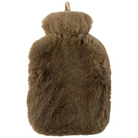 Olivia Rocco Hot Water Bottle with Luxury Super Soft Faux Fur Cover Large 2 Litre Thermotherapy Comfortable Feeling Warmer Winter Gift (Taupe)