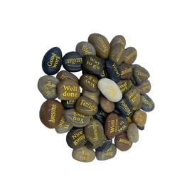 Majorhouse 52pcs Engraved Inspirational Stones With Inspiring Prayer Words,Encouragement Stones for Family and Friends.You rock.