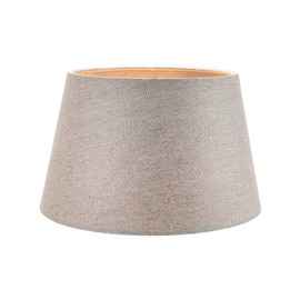 Classic 10 Inch Grey Linen Fabric Drum Table/Pendant Lamp Shade 60w Maximum by Happy Homewares