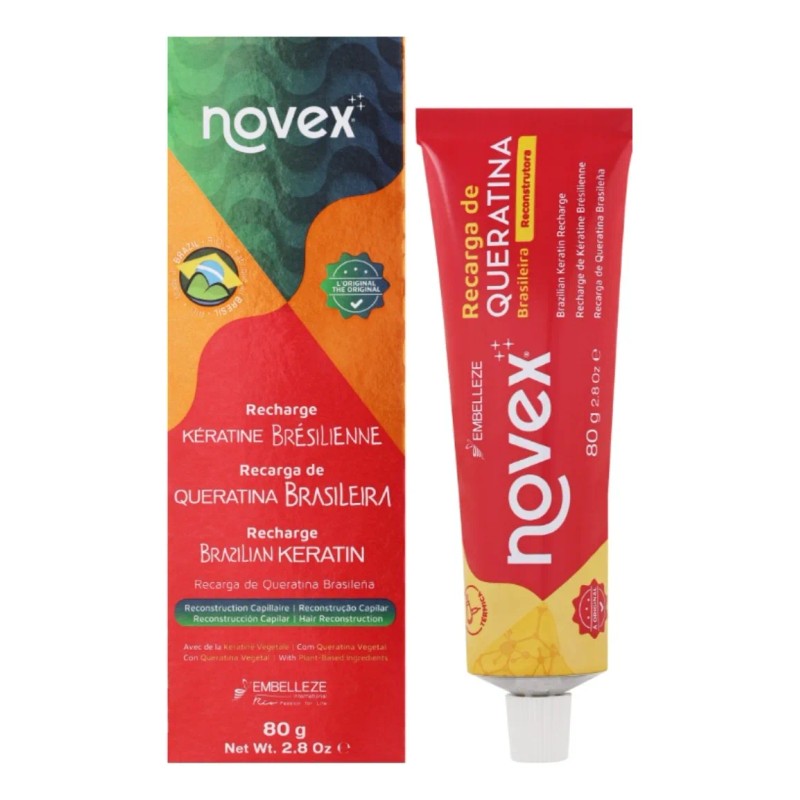 Tubo De Recarga De Queratina Brasileña Novex Leave In 2.8oz
