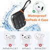 for AirPods 4 Case Waterproof 2024, Anti-Lost Silicone Protective Cover,