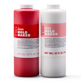 Alumilite Amazing Mold Maker [32 fl oz A + 32 fl oz B(64 ounces) 2-Part Mix] Platinum Fast-Cure Silicone Molding Compound Casting DIY Epoxy, Resin, Concrete, Cosplay & Food| Flexible Liquid Rubber Kit