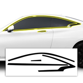 BOGAR TECH DESIGNS Precut Side Window Chrome Delete Overlay Compatible with Infiniti Q60 2017-2022, Gloss Black