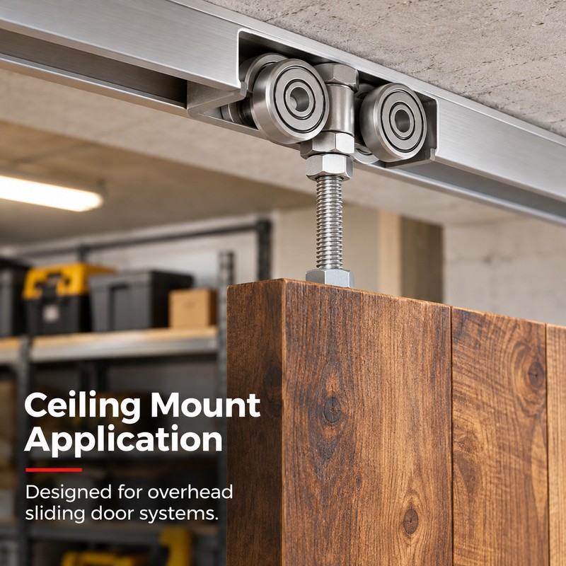 4-Wheel Sliding Door Roller for Wardrobes – Ceiling Track Trolley