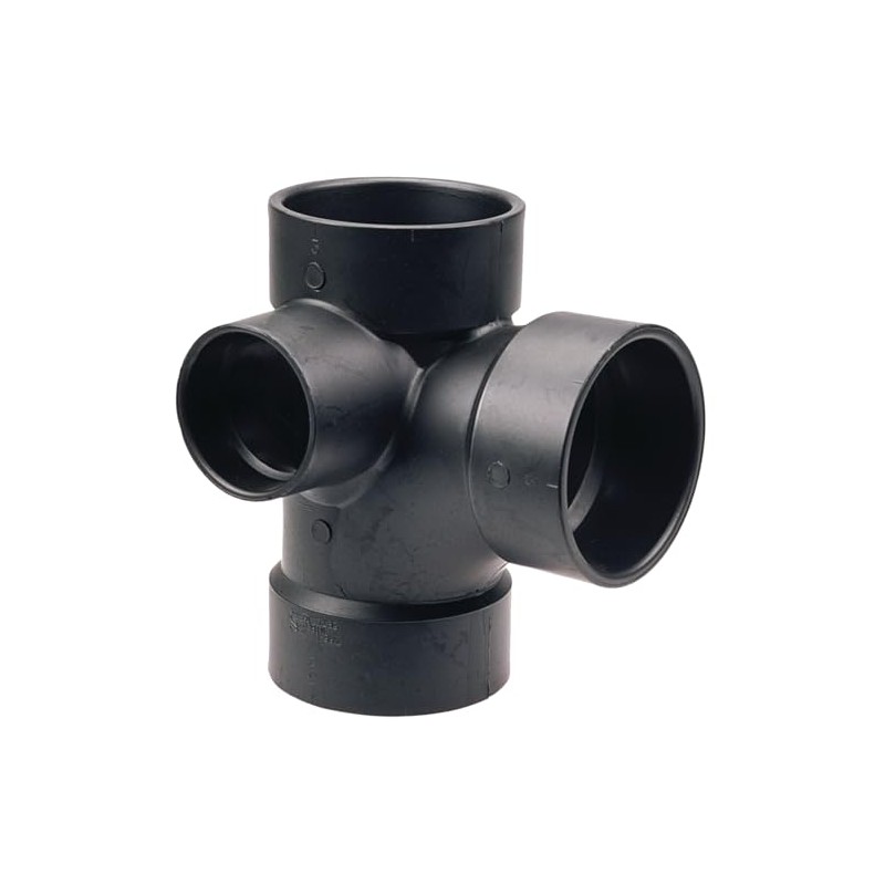 5871 3X3X3X2 HUB TEE W/90 Left Inlet ABS