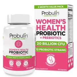 Probulin Womens Probiotic - Vaginal, UT, Gut & Immune Health with Lactobacillus Reuteri - 20 Billion CFU, 12 Probiotic Strains & Prebiotics - 60 Vegan, Gluten Free Capsules for Whole-Body Wellness