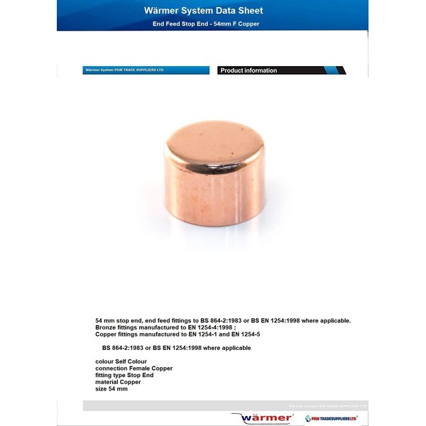 End Feed Stop End - 54mm F Copper (1)