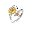 Sunflower Fidget Ring for Women, Open Adjustable Anxiety Ring, Daisy,