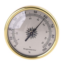 HELYZQ 72mm Round Gold Hygrometer Humidity Meter Gauge Ring Surface - No Battery Needed