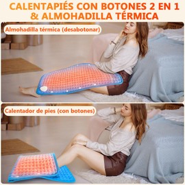 Lukovee Almohadilla Térmica 40 x 76 cm, Suave Cobijas Eléctricas Compresa para Alivio de Dolores de Hombros Cuello Espalda, 10 Ajustes de Temperatura Almohadilla de Calefacción Rápida, Lavable