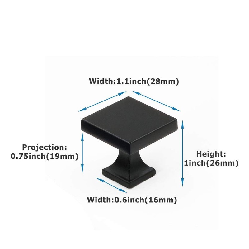 goldenwarm 5 Pack Black Cabinet Knobs for Dresser Drawers Kitchen