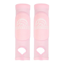 PATIKIL Volleyball Arm Sleeves, 1 Pair Passing Forearm Sleeve with Protection Pads Thumbhole Volleyball Arm Pads for Youth Teenagers Men Women, Pink