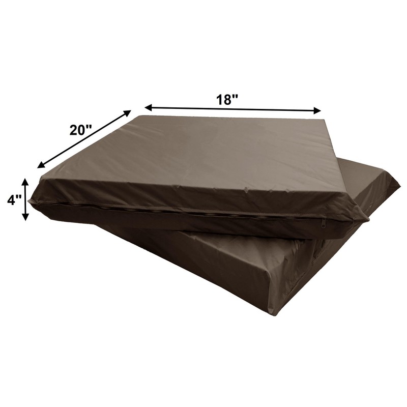 QQbed 2 Pack Deep Seat Memory Foam Platform Seat Cushions