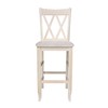 IC International Concepts Double X-Back Bar Height Stool Solid Wood,