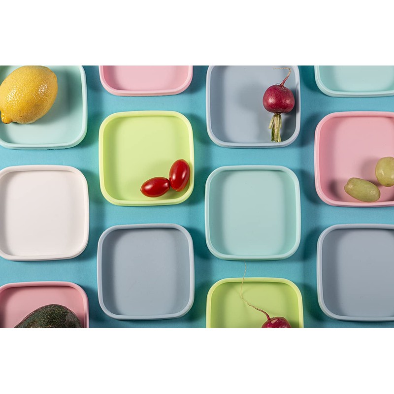 PrepSealer PrepCube Food Canister Silicon Lid Container - 3PC Set,