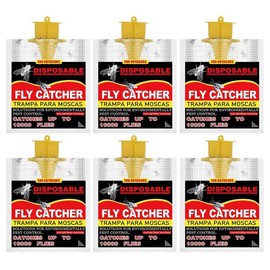 6 Pack Fly Traps Outdoor, Fly Bags Outdoor Disposable, Fly Hunter Ranch Fly Trap, Fly Catcher Outdoor, Fly Traps Outdoor Hanging for Barns, Ranch, Farm, Patio, Camping