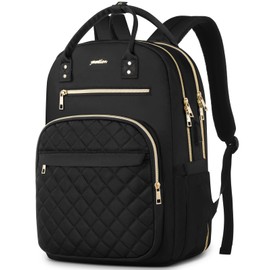 Schwarz Rucksack Damen,Schulrucksack Frauen Schultasche Mädchen Teenager Tagesrucksack mit USB und Laptopfach für Schule Universität Büro Arbeit Stadt,Geschenke für Muttertag Geburtstag Valentinstag