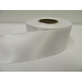 2 metres of 50mm Satin Ribbon White Double Sided 5cm 2" 2 Inch