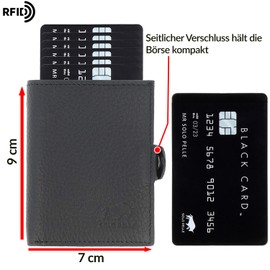 - SOLO PELLE® Slim Wallet with Coin Compartment [12 Cards] Riva [RFID Protection] Card Wallet with Coin Compartment [Leather] Smart Wallet for Men and Women Leather, matt black