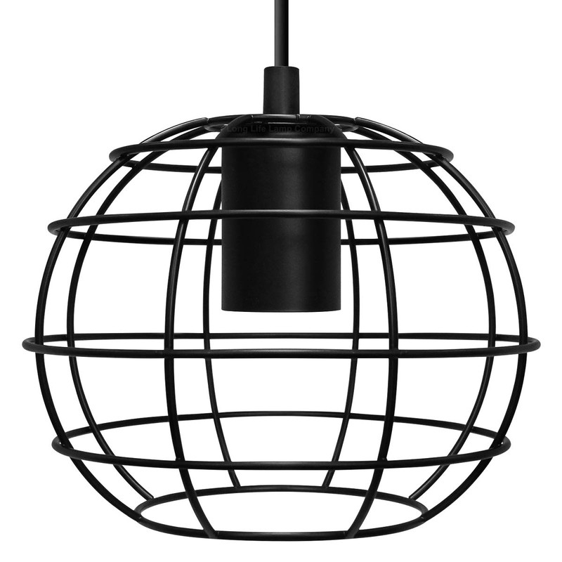 Wire Cage Globe Pendant Light Black Metal Loft Industrial Ceiling