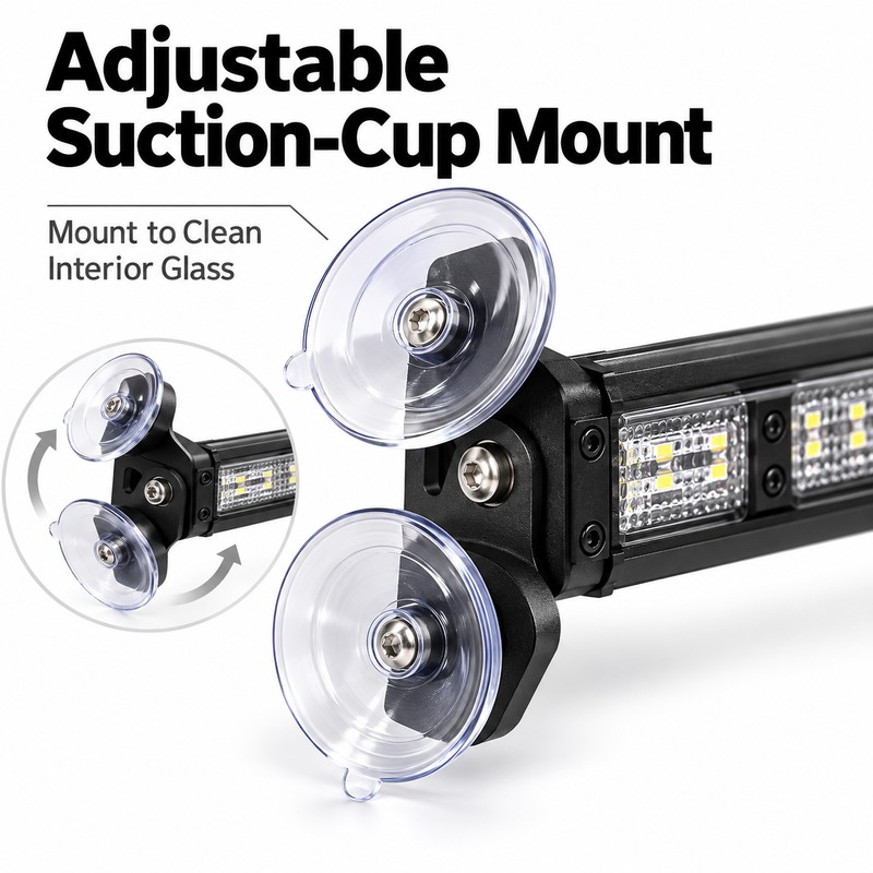 162 LED Dual Car Windshield Strobe Warning Light Bars, 12–24V