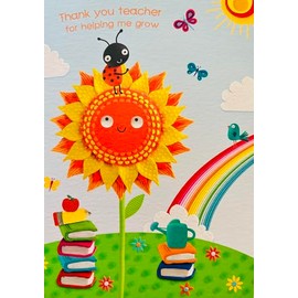 Thank You Teacher Card Thank You Teacher for Helping Me Grow Card For Teacher