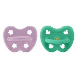 HEVEA Natural Rubber Dummy Pacifier Orthodontic 3-36 Months – Hygienic One Piece Design for Newborns to Toddlers, BPA-Free, Soft & Durable – 2-Pack (Sæby)