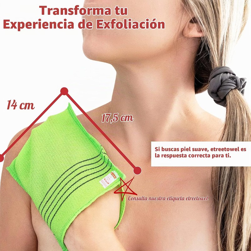 Mantones de baño exfoliantes asiáticos etreetowel etreetowel6 paquete de 6