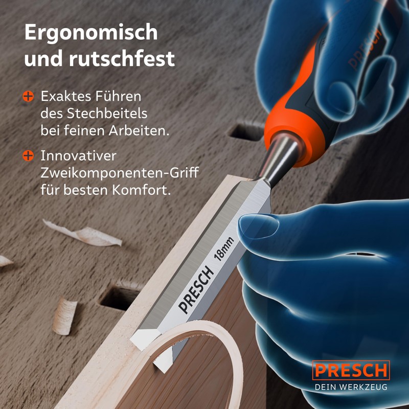 Presch 4-Piece Wood Chisel Set - Ready Ground Chisels (6,