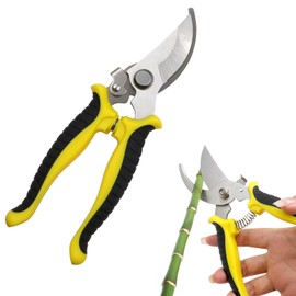 Secateurs-Professional-Scissors Garden Shears - Secateurs & Pruning Scissors of Garden Tools, Mitre Shears, Florist Scissors, Trimmer, Clippers with Locking Handle(Yellow)