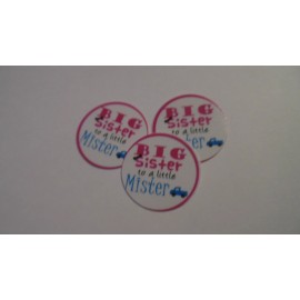 Unbranded Pre Cut One Inch Bottle Cap Images! BIG SISTER TO A LITTLE MR.with Free Shipping - photo, 15 images