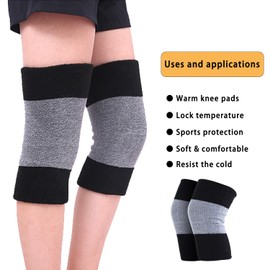 Knee Warmers for Men and Women Non Slip Winter Warm Thicken Knee Pads Elastic Knee Brace Leg Warmer Thermal Knee Compression Sleeves Leg Sleeves Support Protector for Sports Football Yoga Dance