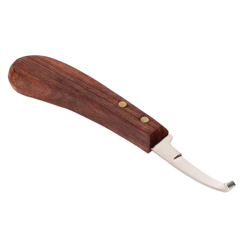 Steel Hoof Knife with Wooden Handle Pointed Cattle Livestock Hand