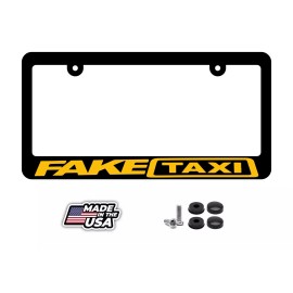 BLVD Fake Taxi Black ABS License Plate Frame Including Mounting Hardware