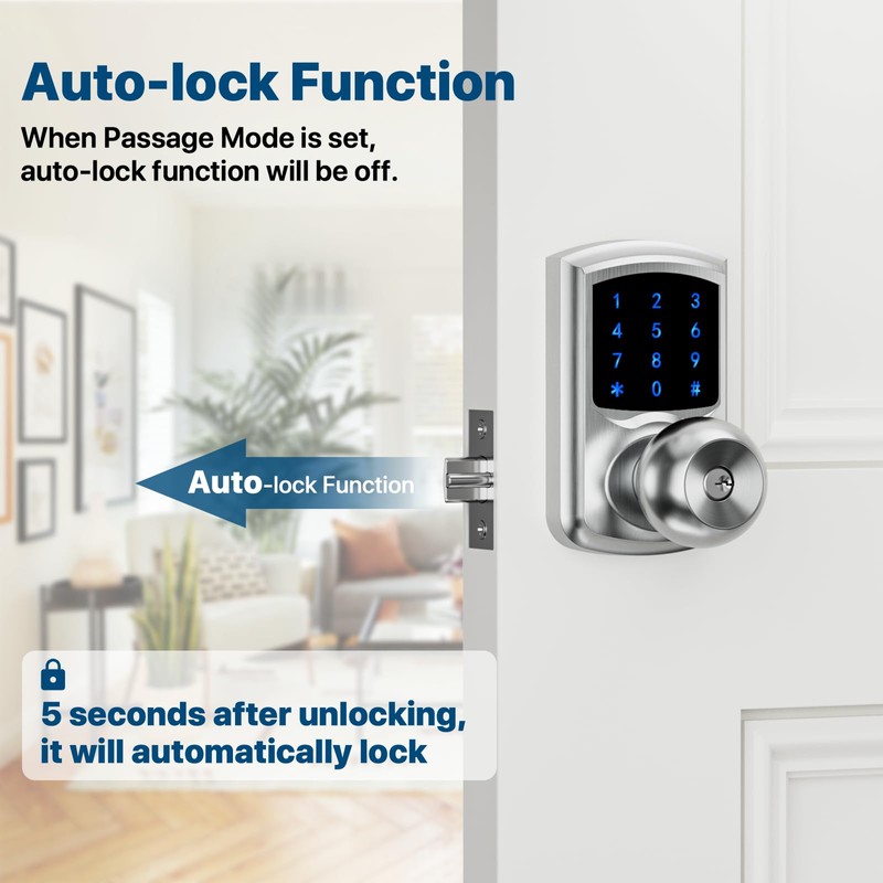 Hidalife Keyless Entry Door Lock with Code, Keypad Door Lock