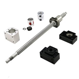 ANWOK Ballscrew Kit SFU1605 RM1605 Anti-Backlash Ball Screw23.62inch / 600mm 5mm Pitch + BK/BF12 Bearing End Supports + Ball Screw Metal Nut + 2 Coupler + Nut Housing for CNC Machine