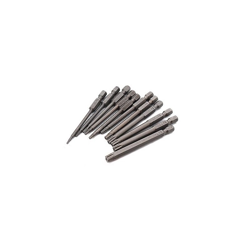 Power Screwdriver Bit Sets, 100mm T6/ T7/ T8/ T9/ T10/